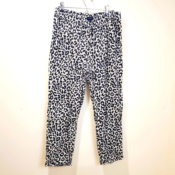 J crew Cheetah animal print Casual ankle length pants size 10 - Picture 1 of 7